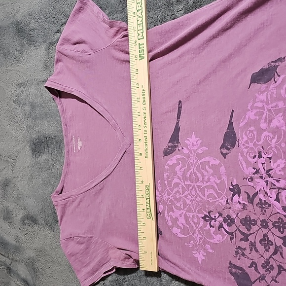 Banana Republic Graphic Tee V Neck Short Sleeve T- Shirt Mauve Purple Size L - Picture 4 of 7